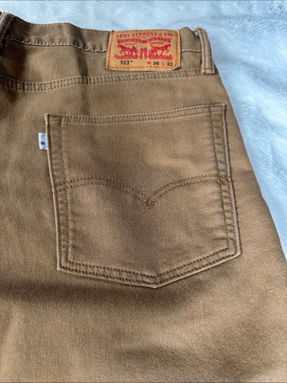LEVI’S 513 MensTan Straight-Leg Canvas Chinos with Stretch 36x29 Trusted Brand - Picture 14 of 17